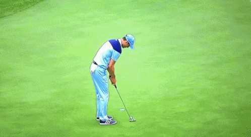 Animated GIF of Golfer missing easy putt.